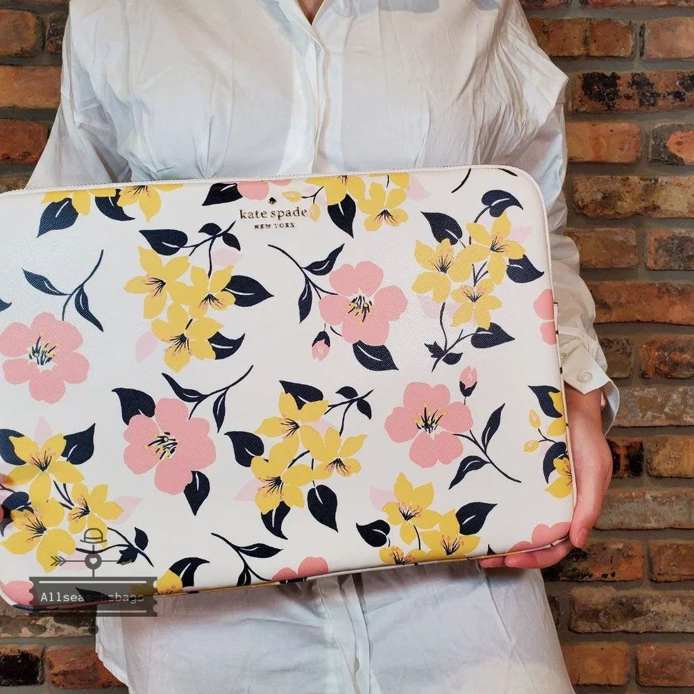 NWT Kate Spade Laptop SLEEVE Universal Lily Blooms FLORAL Pink Multi Authentic